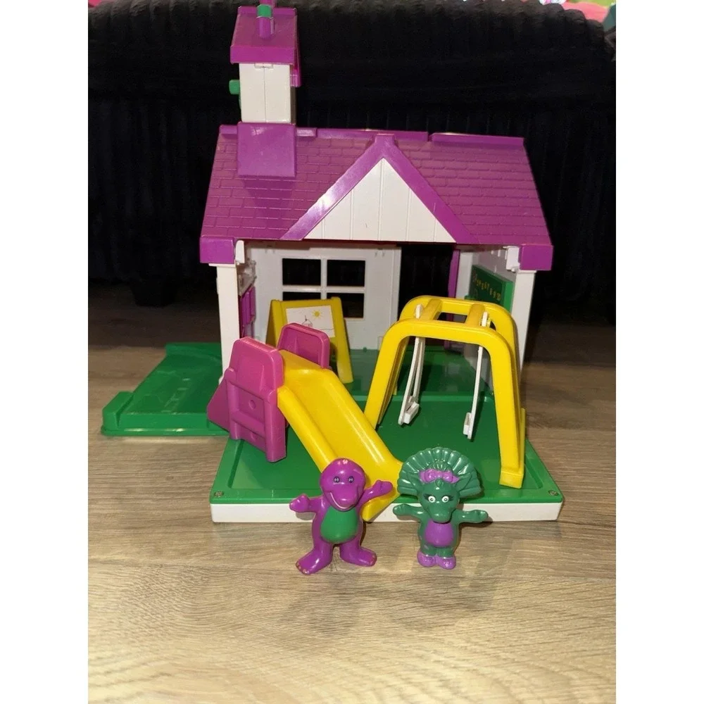 Vintage 1993 Barney's Schoolhouse Playset With Barney Baby Bop Some Accessories